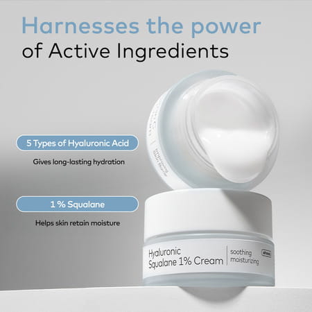 The Face Shop Alltimate Hyaluronic Squalane 1% Cream Korean Day & Night Hydrating Moisturizer - 50ml