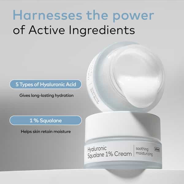 The Face Shop Alltimate Hyaluronic Squalane 1% Cream Korean Day & Night Hydrating Moisturizer - 50Ml