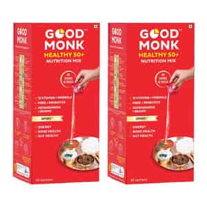 Good Monk Healthy 50+ Multivitamin & Probiotic For Seniors | 15 Vitamins + Ashwagandha | 60 Sachets