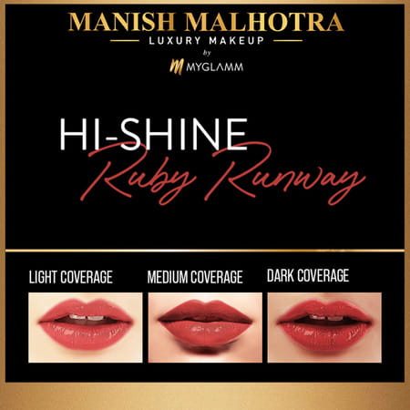 Manish Malhotra Beauty By Myglamm Hi-Shine Lipstick-Ruby Runway