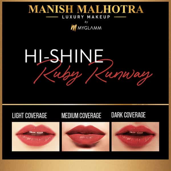 Manish Malhotra Beauty By Myglamm Hi-Shine Lipstick-Ruby Runway