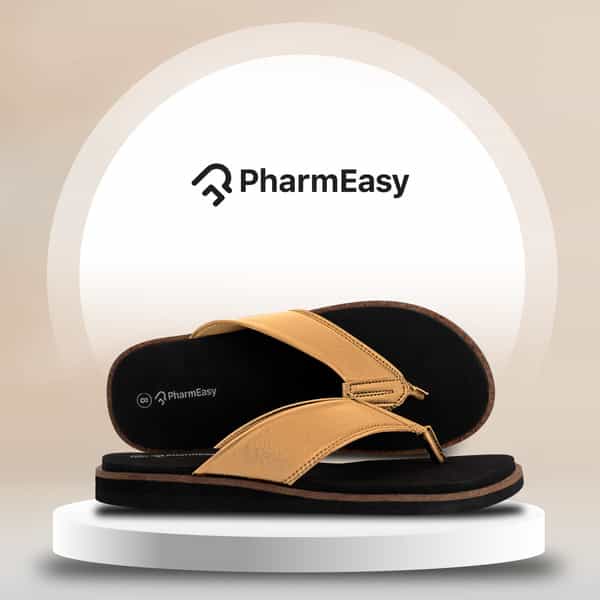 Pharmeasy Men's Diabetic & Orthopedic Slippers - Classic Tan - Size Uk 10