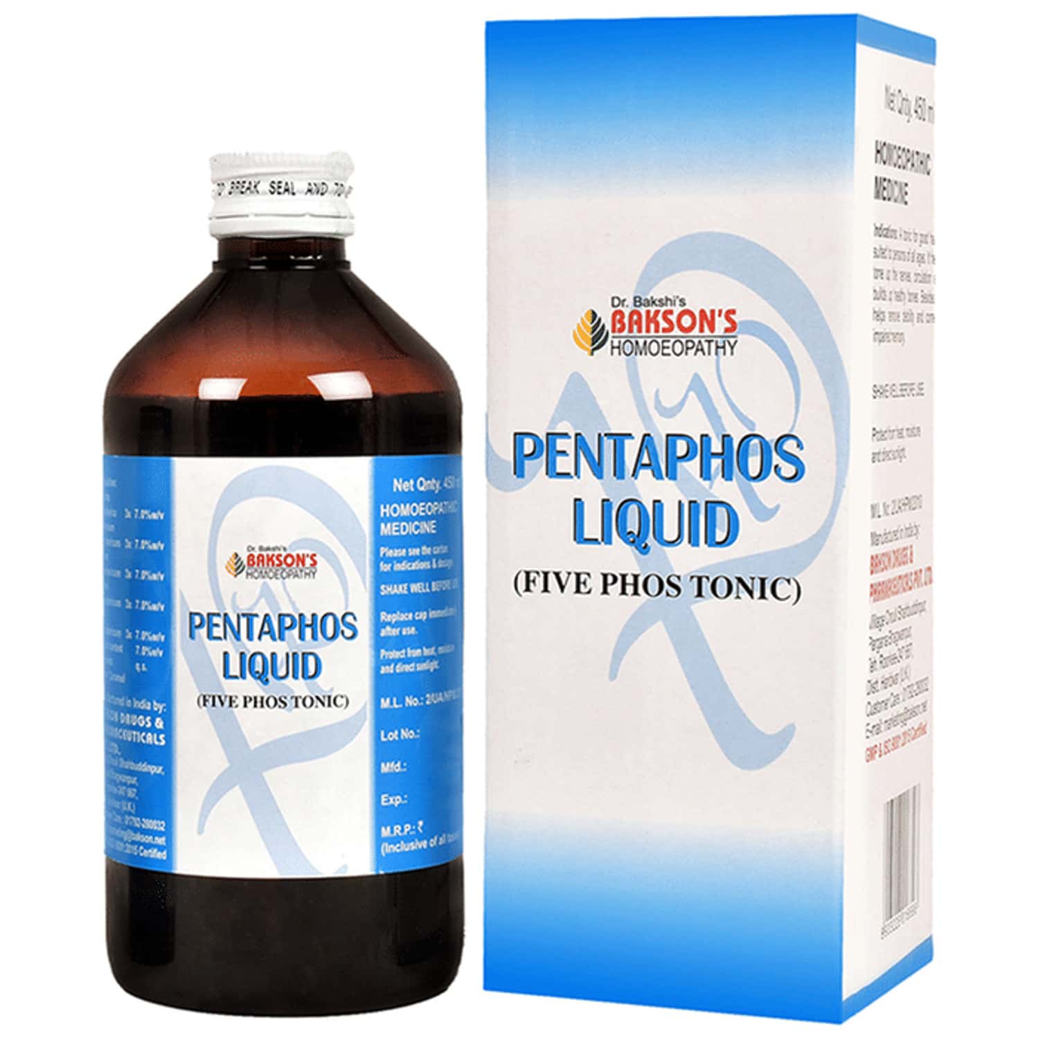 Baksons Homoeopathy Pentaphos Liquid Five Phos Tonic 450 Ml