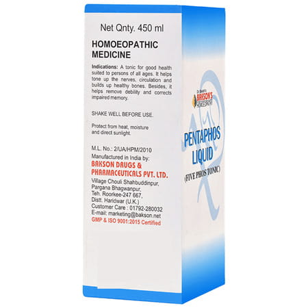 Baksons Homoeopathy Pentaphos Liquid Five Phos Tonic 450 Ml