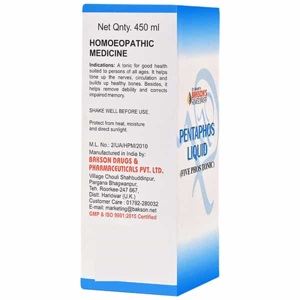 Baksons Homoeopathy Pentaphos Liquid Five Phos Tonic 450 Ml