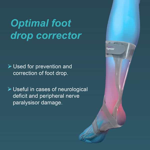 Tynor Foot Drop Splint Grey Left Large 1 Unit