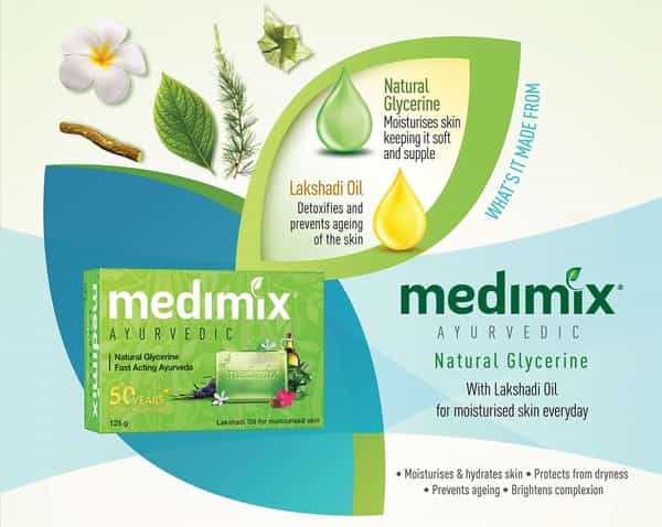 Medimix Ayurvedic Naturalglycerine And Lakshadi Oil Bathing Soap - 4X125g (Get 1 Extra)