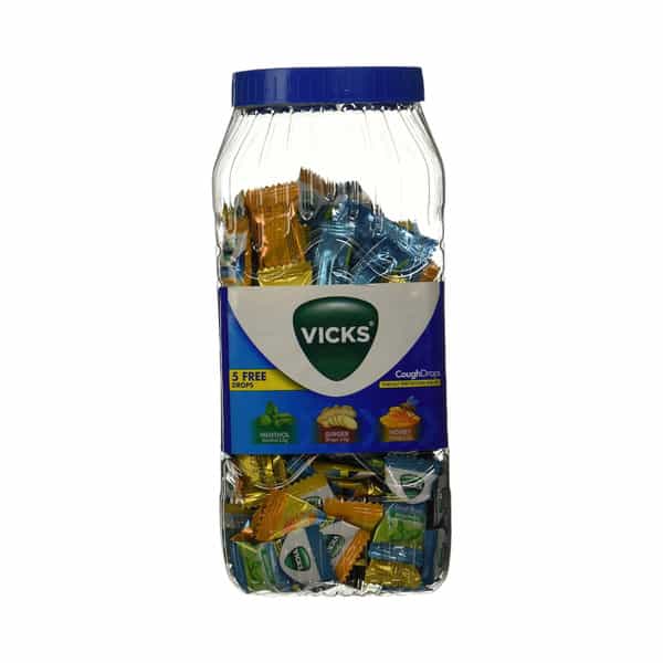 Vicks Tulsi Ginger Honey And Menthol 1280 +120 Free Jar Of 1400 Coughdrops