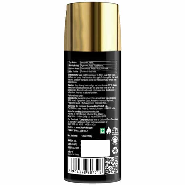 Man Arden #5 Deodorant | No Gas Deo For Men | Long Lasting Ultra Luxury Perfume Body Spray | 120Ml