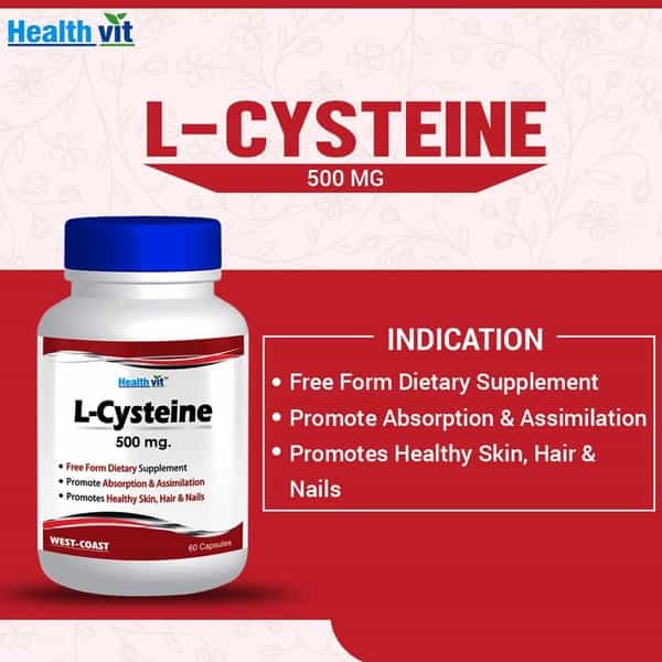 Healthvit L-Cysteine - 500 Mg -60 Capsules