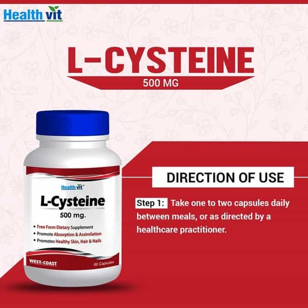 Healthvit L-Cysteine - 500 Mg -60 Capsules