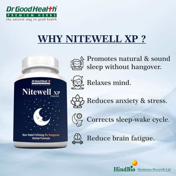 Dr Goodhealth Nitewell Xp Helps Improve Sleep Quality Non Habit Forming Pack Of 2 60 Capsules