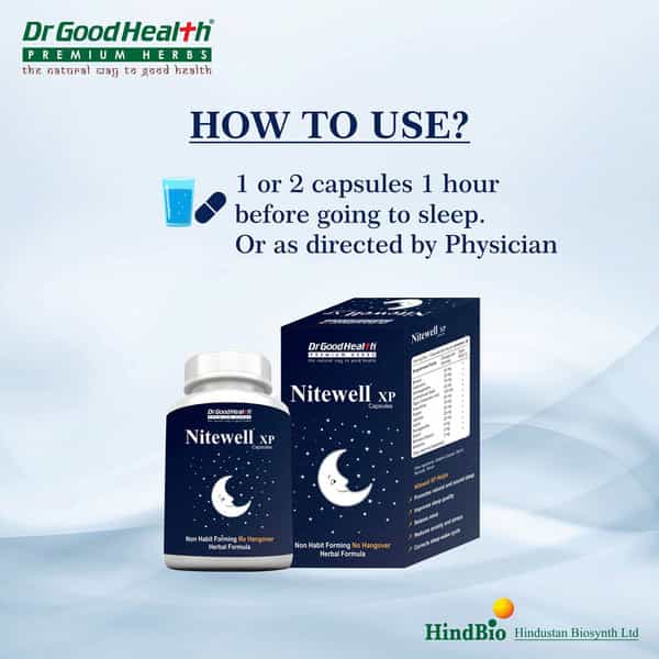 Dr Goodhealth Nitewell Xp Helps Improve Sleep Quality Non Habit Forming Pack Of 2 60 Capsules