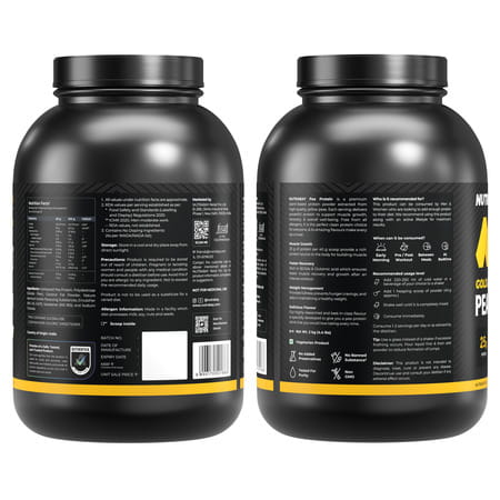 Nutrabay Gold Pea Protein Powder | 25G Protein | 4.6G Bcaa | 5G Fiber | French Vanilla - 2Kg