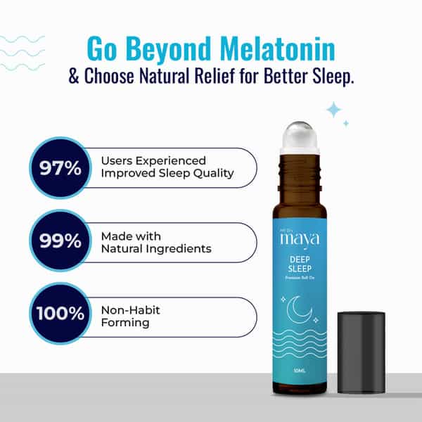 Maya Aromatherapy Deep Sleep Premium Roll On 100% Pure Essential Oils Reduces Insomnia Pack Of 3