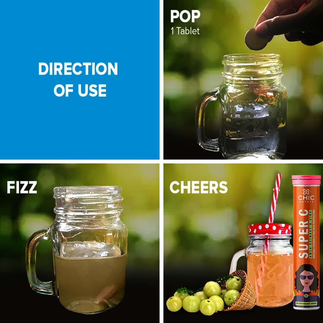 Buy CHICNUTRIX SUPER C AMLA EXTRACT & ZINC NATURAL VITAMIN C FOR