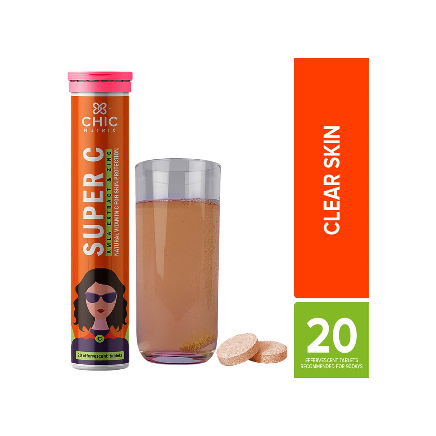 Download Buy Chicnutrix Super C Orange Effervescent Tablets Bottle ... Yellowimages Mockups