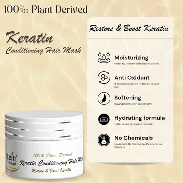 Ktein Natural 100% Plant Derived Keratin Conditioning Hair Mask (100Ml)