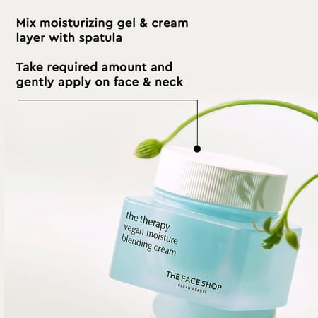 The Face Shop The Therapy Vegan Moisture Blending Cream | Niacinamide | 48hr Hydration - 60ml