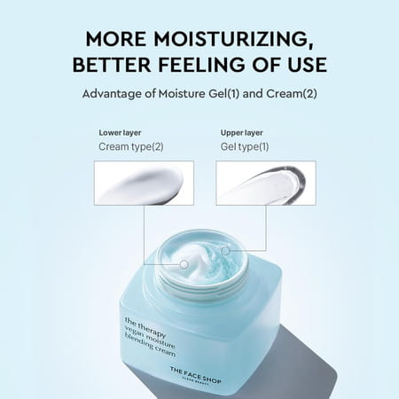 The Face Shop The Therapy Vegan Moisture Blending Cream | Niacinamide | 48hr Hydration - 60ml