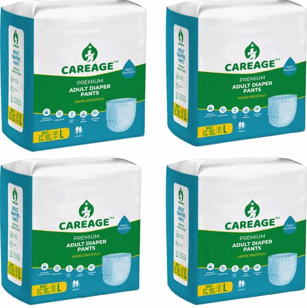 Careage Premium Adult Diaper Pants | Unisex | Waist Size (27-53 Inches) - L (40 Pieces)