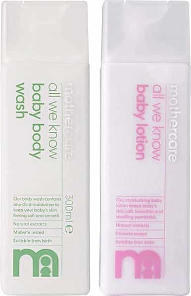 Mothercare All We Know Baby Body Wash And Lotion 600Ml (White) - Set Of 2