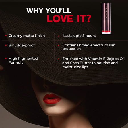 Colorbar Velvet Matte Lipstick- Peach Crush