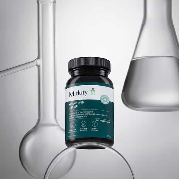 Miduty Nerve Pain Relief-Alpha Lipoic Acid-B Vitamins-Neuropathy Support-40X Powerful - 30 Capsules