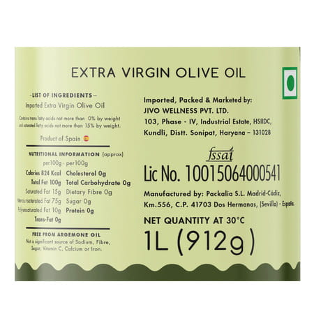 Jivo Extra Virgin Olive Oil For Cooking Dressing And Baking (Pack Of -2l)