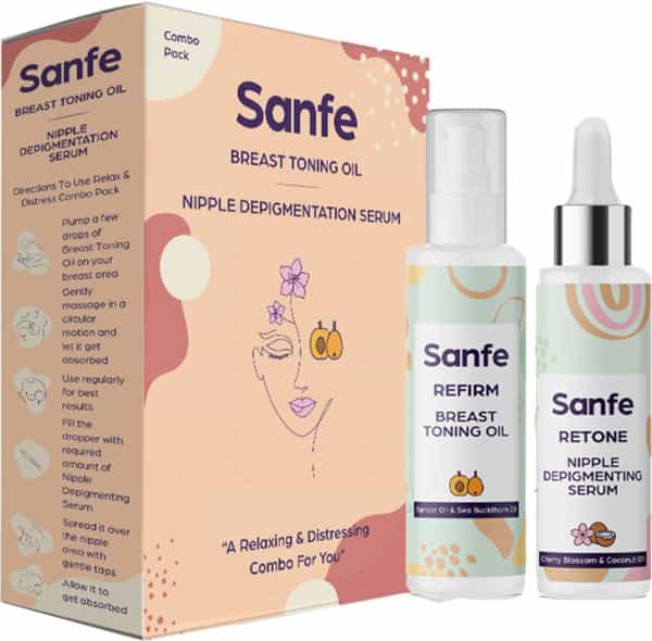 Sanfe Relaxing & Distressing Combo (Breast Toning Oil 100 Ml +Nipple Depigmenting Serum - 50 Ml)