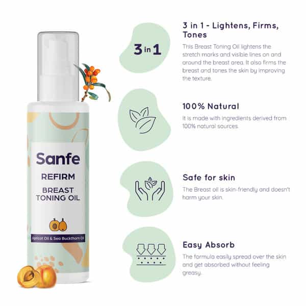 Sanfe Relaxing & Distressing Combo (Breast Toning Oil 100 Ml +Nipple Depigmenting Serum - 50 Ml)