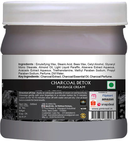 Pink Root Charcoal Detox Massage Cream 500ml