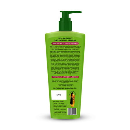 Sesa Ayurvedic Anti Hairfall Shampoo Reduces Hairfall Made With Ayurvedic Herbs Paraben Free 500 Ml
