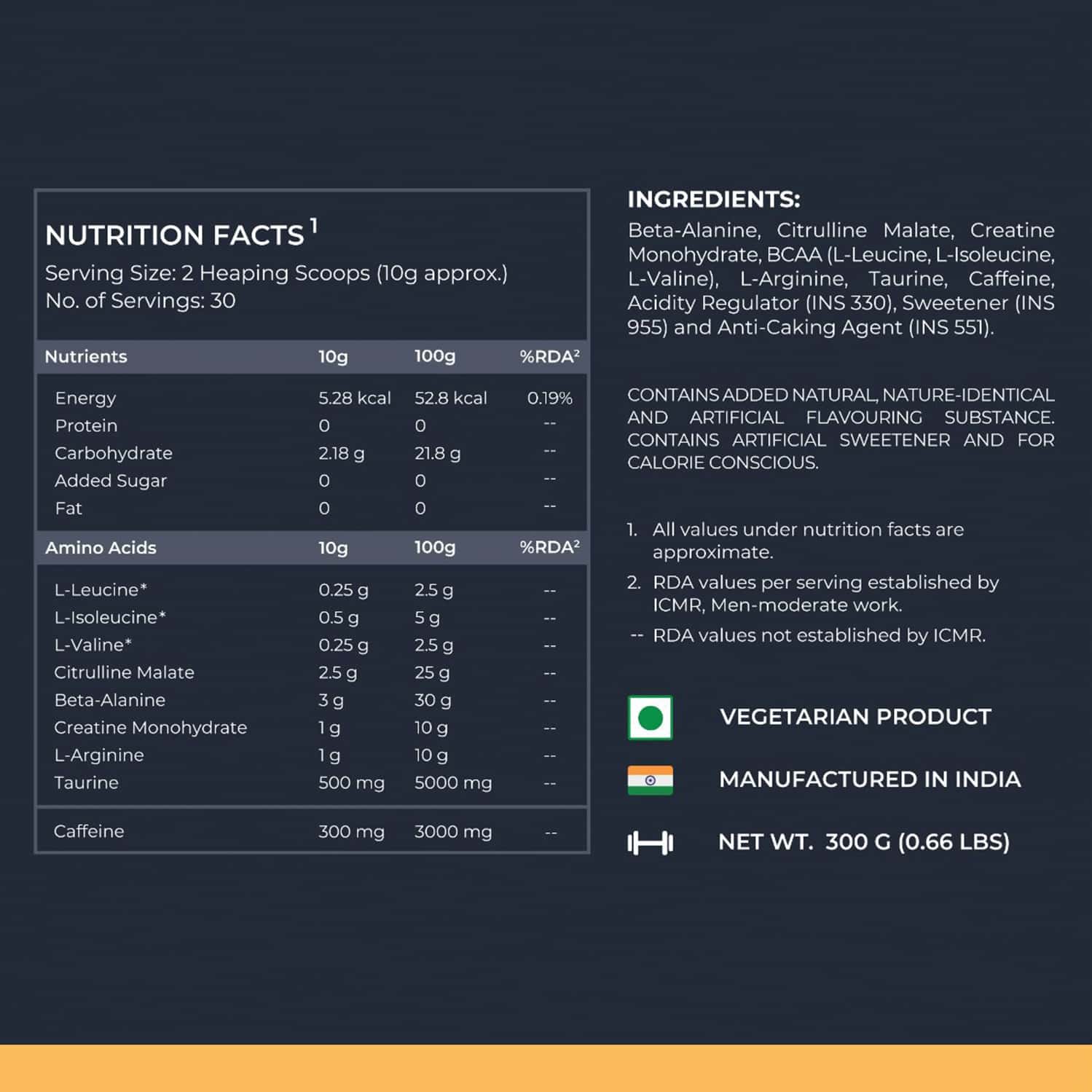 Buy NUTRABAY GOLD SPARK PRE WORKOUT 300G GREEN APPLE 30 SERVINGS