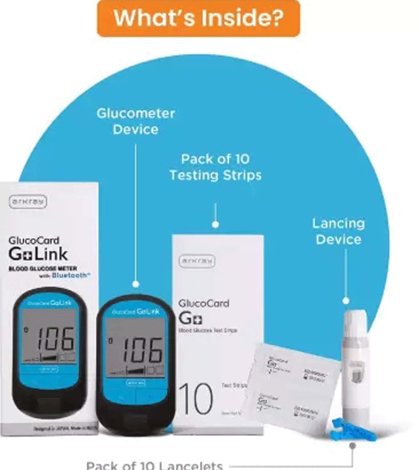 Buy ARKRAY GLUCOCARD G+ LINK BLUETOOTH (BLACK) Online & Get