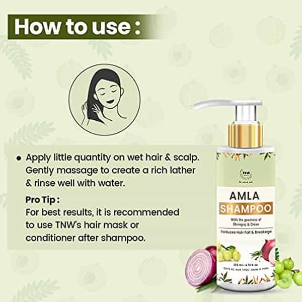 Tnw The Natural Wash Hair Care Combo Amla Hair Shampoo With Neem Wood Comb 200 Ml