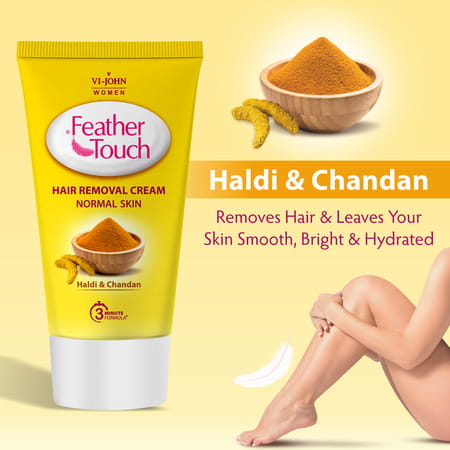 Vi-John Feather Touch Cream Haldi Chandan For Normal Skin 40g- Pack Of 4