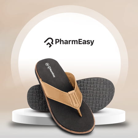 Pharmeasy Men'S Diabetic & Orthopedic Slippers - Classic Tan - Size Uk 8