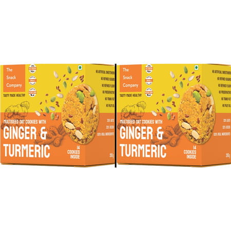 The Snack Company Healthy Oats & Multi Seed - Ginger Turmeric Combo | No Maida (2 X 210 G)