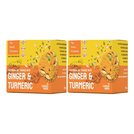 The Snack Company Healthy Oats & Multi Seed - Ginger Turmeric Combo | No Maida (2 X 210 G)