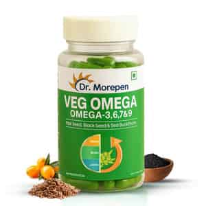 Dr. Morepen Omega 3 6 7 9 Vegetarian Capsules For Healthy Heart Brain & Joints - 60 Capsules