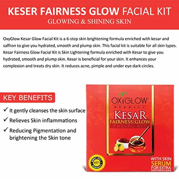 Oxyglow Herbals Kesar Fairness Glow Facial Kit 165 Gram