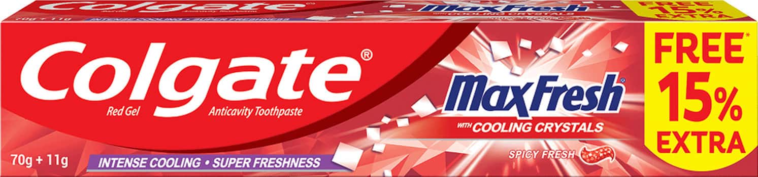 Colgate Maxfresh Toothpaste Red Gel Paste With Menthol 70g+11g (81g) (spicy Fresh)