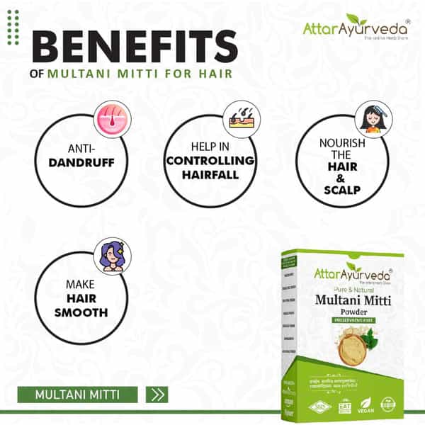 Attar Ayurveda Multani Mitti (Fuller Earth) Powder For Face And Hair Pack - 200G