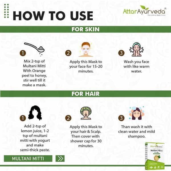 Attar Ayurveda Multani Mitti (Fuller Earth) Powder For Face And Hair Pack - 200G