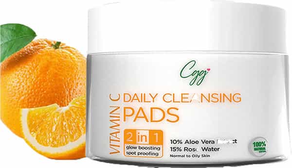 Cgg Cosmetics Vitamin C Daily Cleansing Pads With 100% Organic Cotton 2 In 1 - 50 Pads