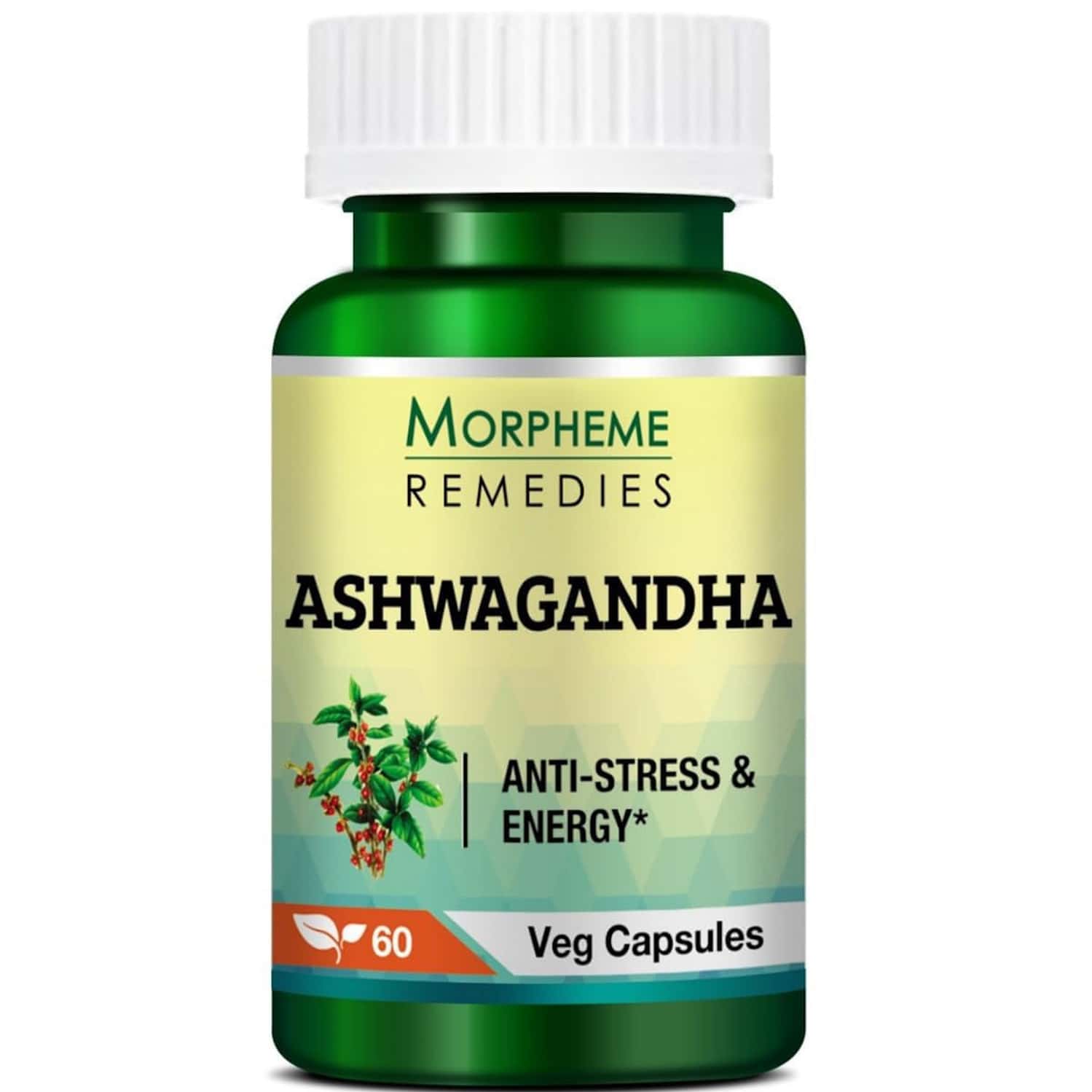 Morpheme Remedies Ashwagandha Withania Somnifera Pure Extract 500 Mg - 60 Veg Capsules