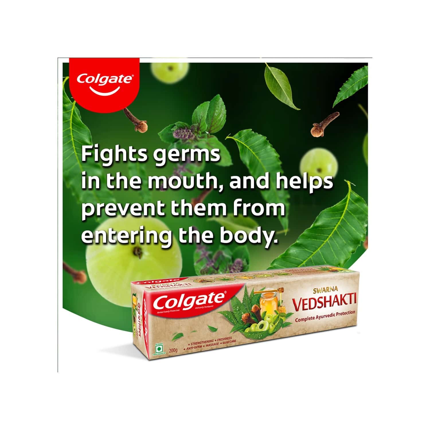 Buy COLGATE SWARNA VEDSHAKTI AYURVEDIC TOOTHPASTE, ANTIBACTERIAL PASTE