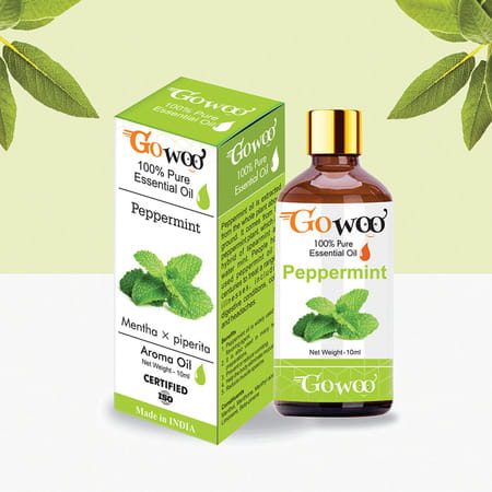 Go Woo 100% Pure Peppermint (Pudhina) Virgin & Undiluted 10 Ml