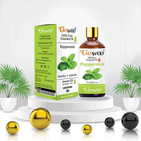 Go Woo 100% Pure Peppermint (Pudhina) Virgin & Undiluted 10 Ml